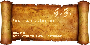 Gyertya Zebulon névjegykártya
