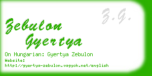 zebulon gyertya business card